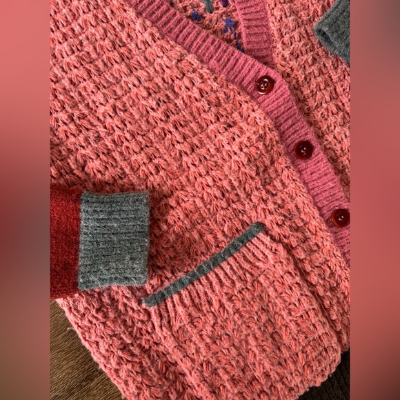 Sundance Kind Vibes Chunky Knit Color Block Cardigan Sweater - Picture 8 of 12